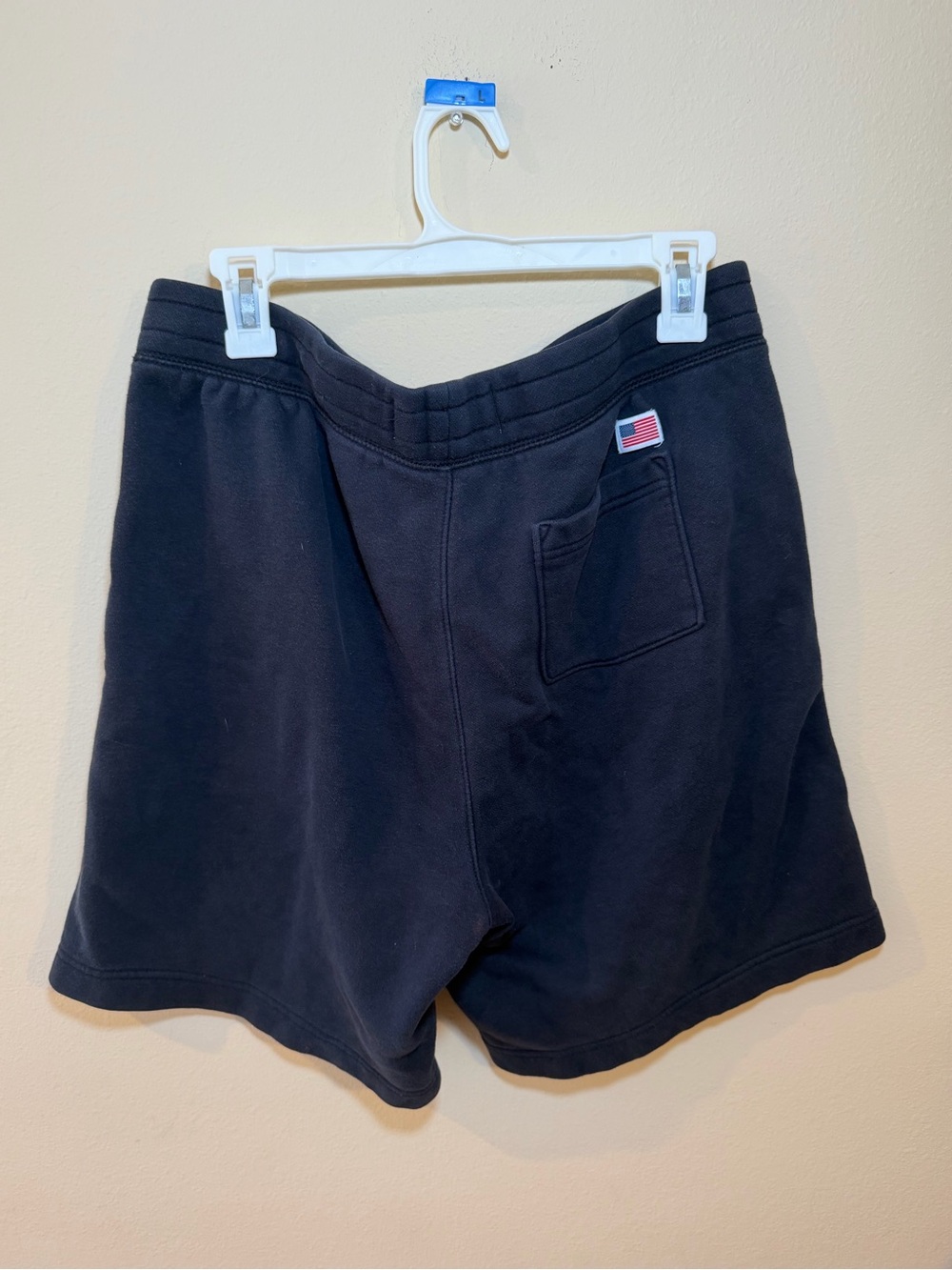 Hollister Black Athletic Shorts with White Drawstring and Vertical Logo - Picture 2 of 3